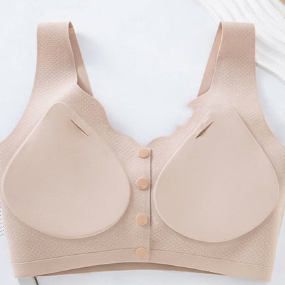 Soutien-gorge sans armatures à fermeture frontale en jacquard