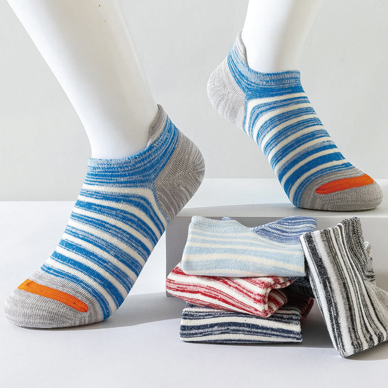 Chaussettes à rayures en coton grande taille (5 paires) - image 2
