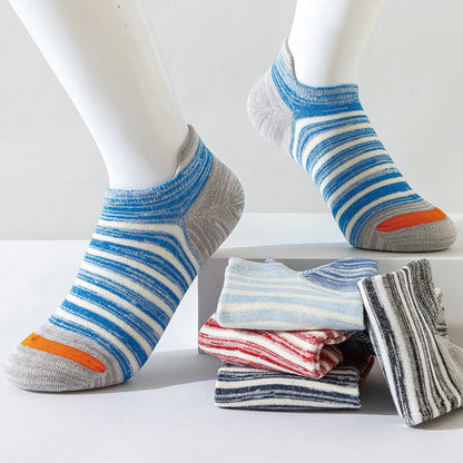 Chaussettes à rayures en coton grande taille (5 paires) - image 2