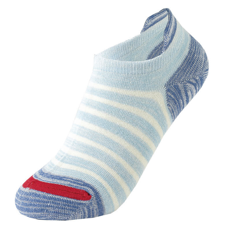 Chaussettes à rayures en coton grande taille (5 paires) - Bleu - EU39-44 (US6-10) - image 4