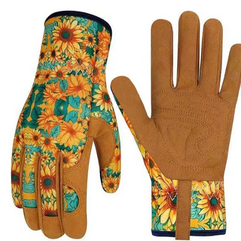 Gants de jardin à imprimé floral vibrant - E - Taille unique - image 9