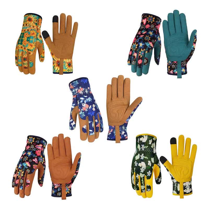 Gants de jardin à imprimé floral vibrant - image 1