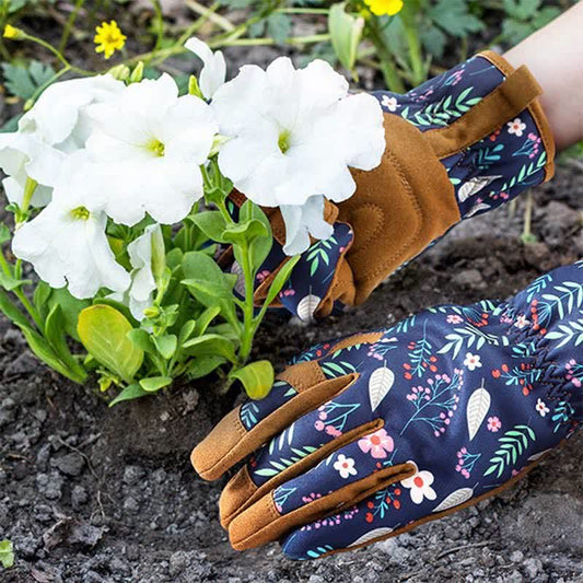 Gants de jardin à imprimé floral vibrant - image 1