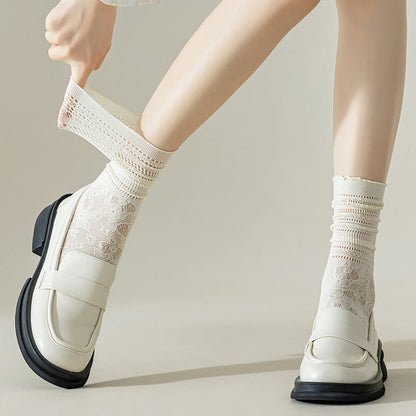 Chaussettes amples en maille et dentelle (6 paires)