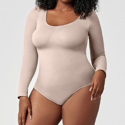 Body gainant une pièce sans coutures à manches longues - Nu - 3XL - image 4