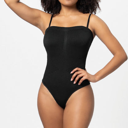 Body gainant sexy sans bretelles de couleur unie
