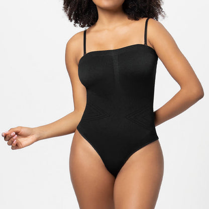Body gainant sexy sans bretelles de couleur unie