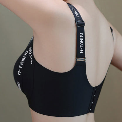 Soutien-gorge push-up léger sans armatures grande taille à imprimé lettres