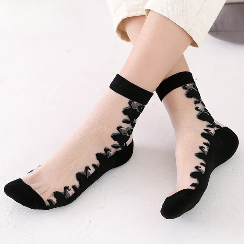 Chaussettes courtes en soie Rose Soft Ice (5 paires)