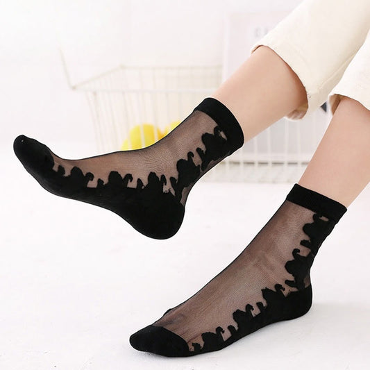 Chaussettes courtes en soie Rose Soft Ice (5 paires)