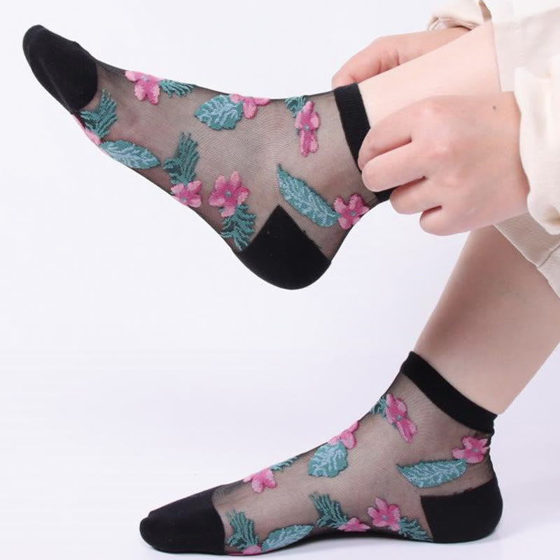 Chaussettes à fleurs rétro (6 paires) - image 4