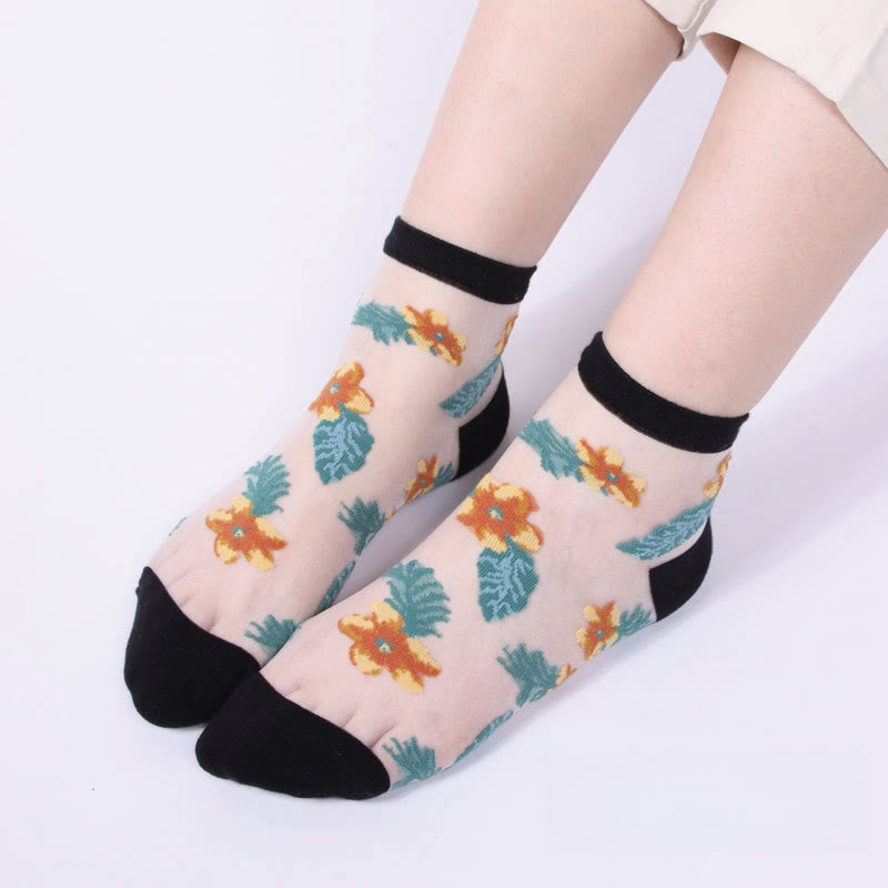 Chaussettes à fleurs rétro (6 paires) - image 2