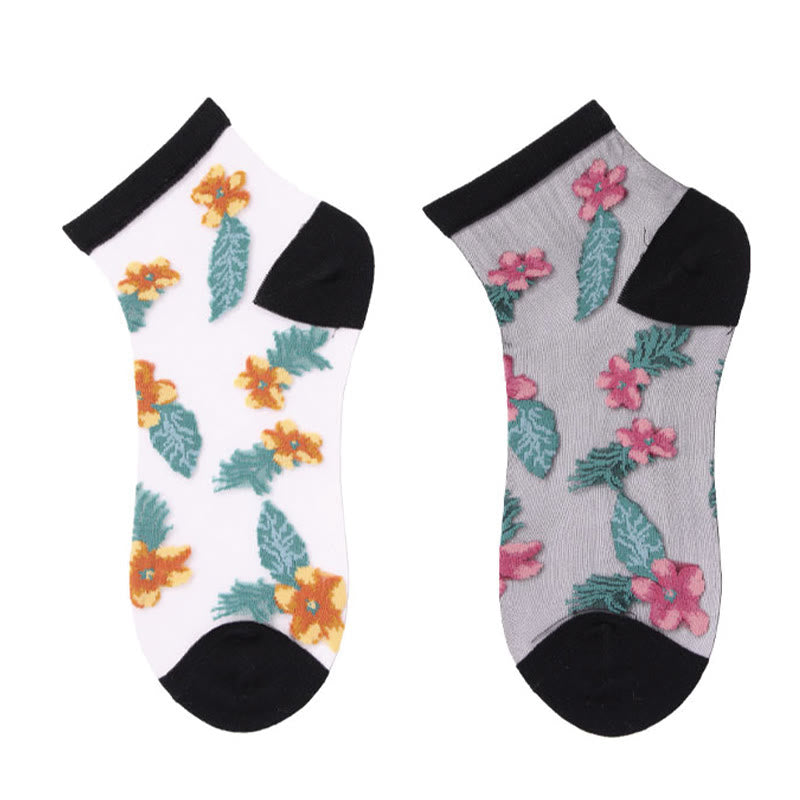 Chaussettes à fleurs rétro (6 paires) - image 5