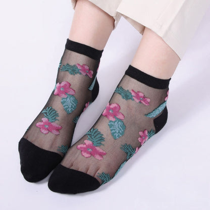 Chaussettes à fleurs rétro (6 paires) - image 3