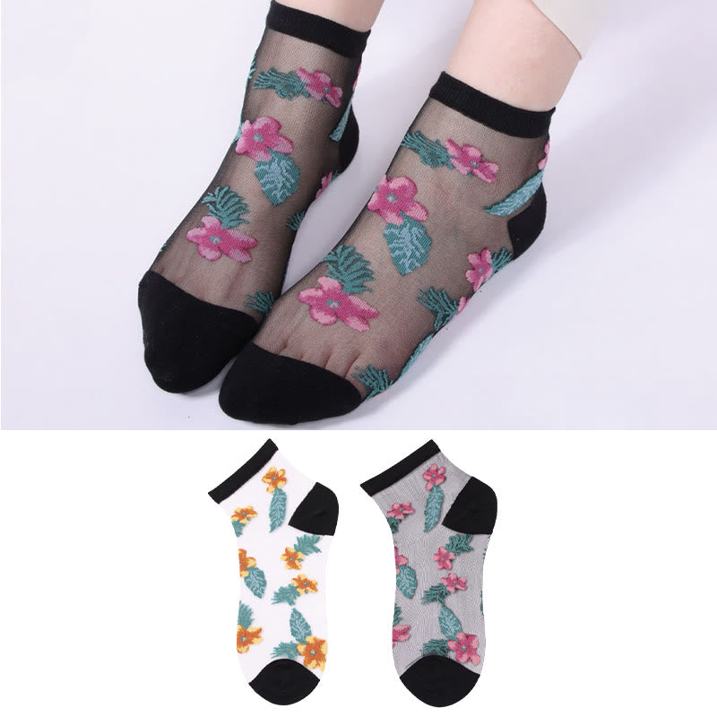 Chaussettes à fleurs rétro (6 paires) - Multicolore*3 - EU36-40 (US3-7) - image 1