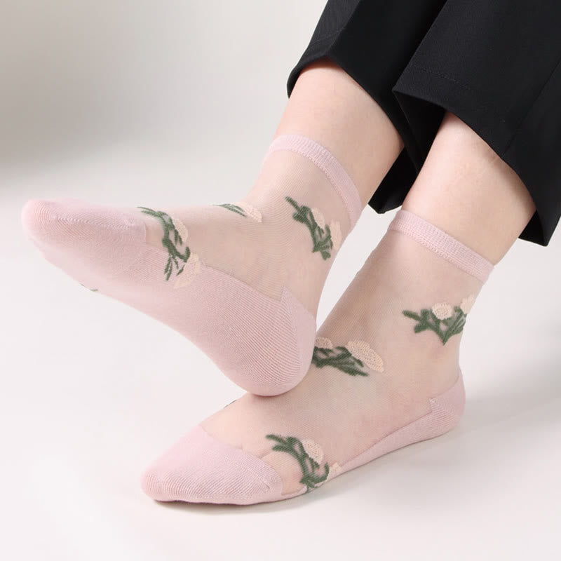 Chaussettes élégantes à fleurs (5 paires) - image 9
