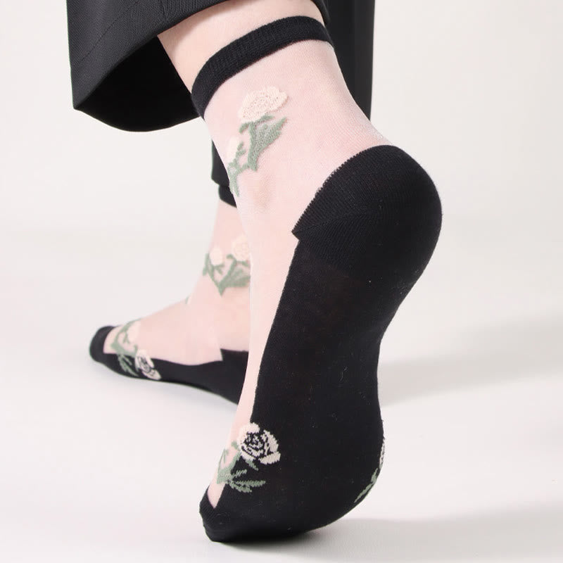 Chaussettes élégantes à fleurs (5 paires) - image 8