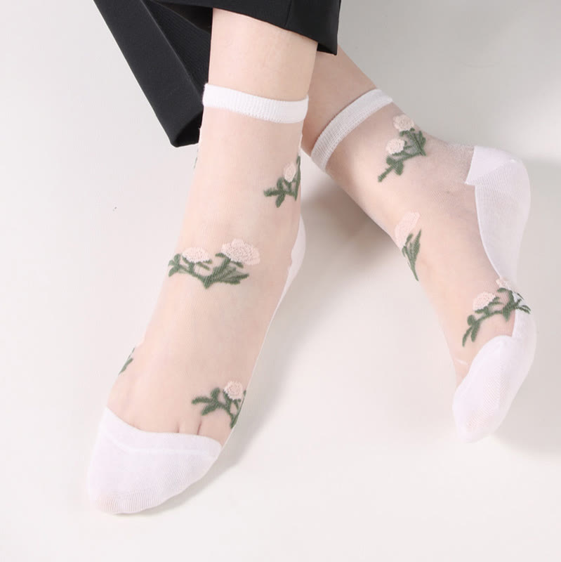 Chaussettes élégantes à fleurs (5 paires) - image 11