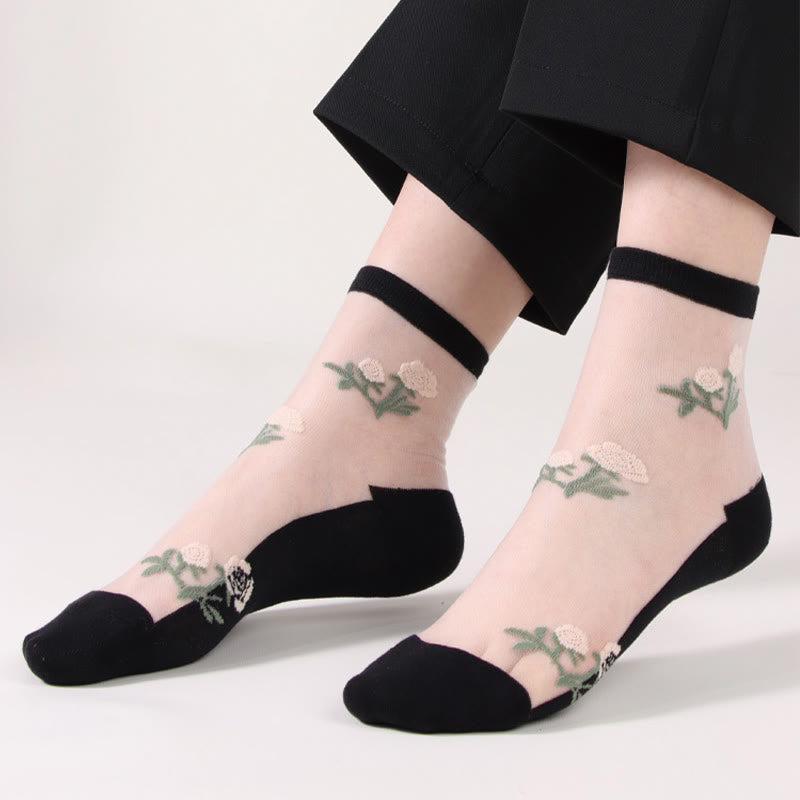 Chaussettes élégantes à fleurs (5 paires) - image 5