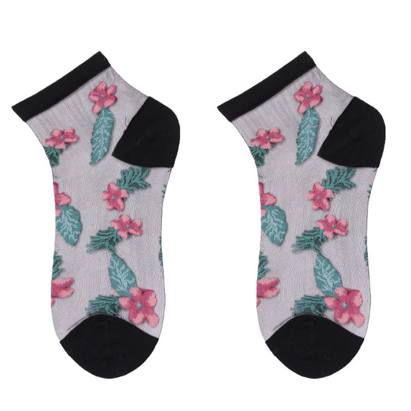 Chaussettes à fleurs rétro (6 paires) - Noir - EU36-40 (US3-7) - image 6