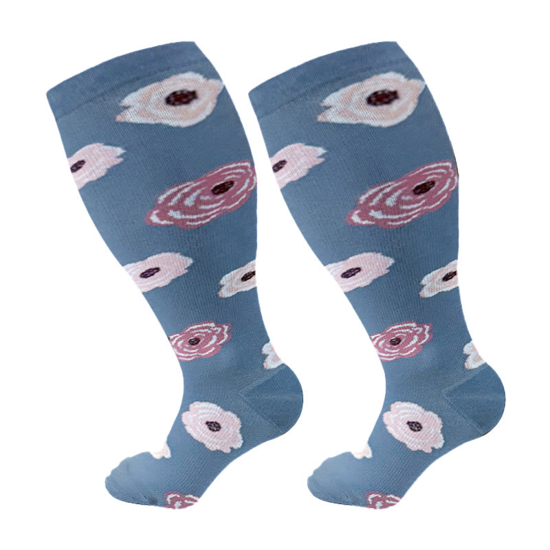 Chaussettes de compression rose luth grande taille (3 paires) - Bleu - 4XL - image 7