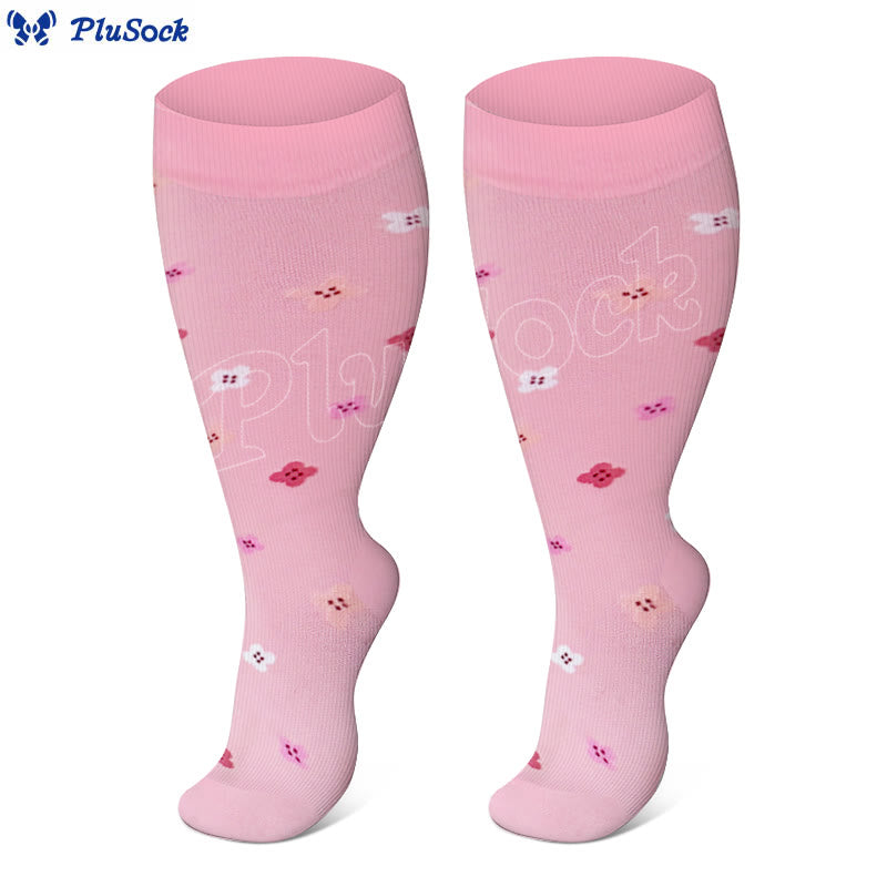 Chaussettes de compression rose luth grande taille - image 5