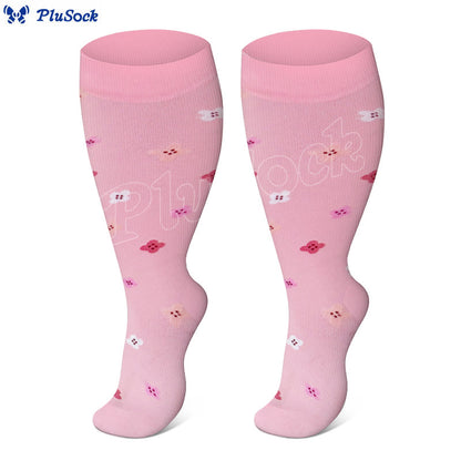 Chaussettes de compression rose luth grande taille - image 5