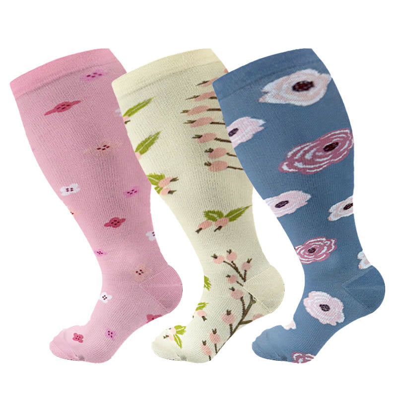 Chaussettes de compression rose luth grande taille - image 11