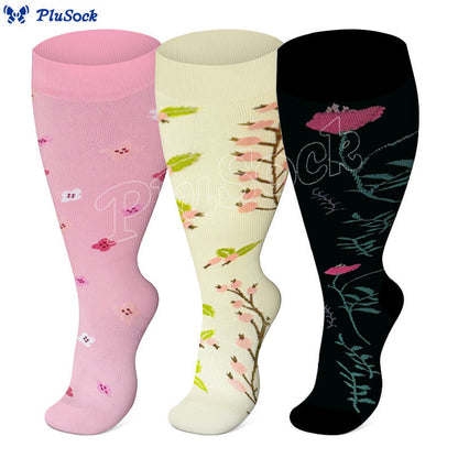 Chaussettes de compression rose luth grande taille - image 1