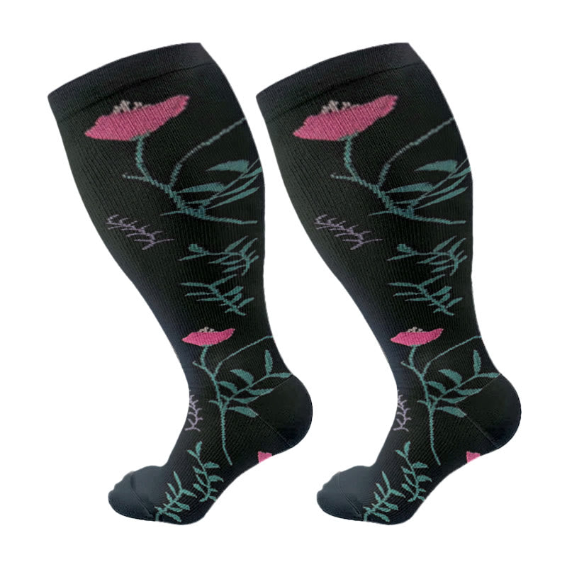 Chaussettes de compression rose luth grande taille (3 paires) - Noir - 4XL - image 10