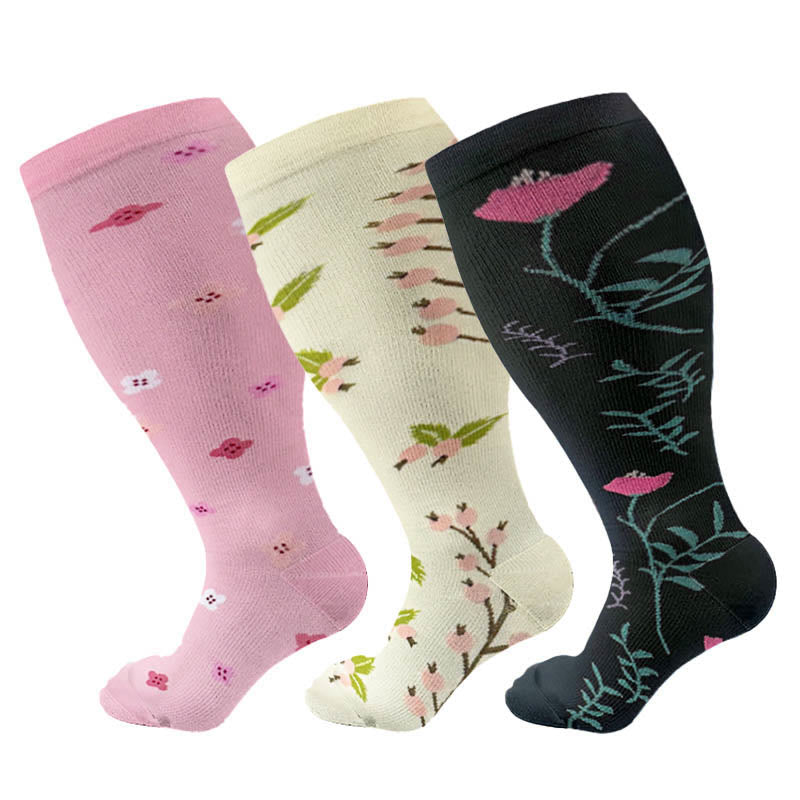 Chaussettes de compression rose luth grande taille - image 12