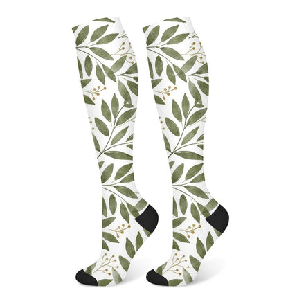 Chaussettes de compression à feuilles de Monstera (3 paires) - Vert clair (1 paire) - S/M - image 7
