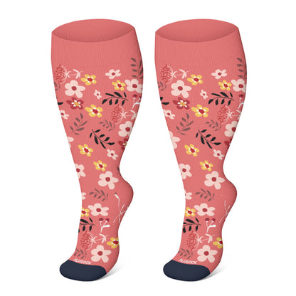 Chaussettes de compression à fleurs harmonieuses grande taille 2XL-4XL - image 9