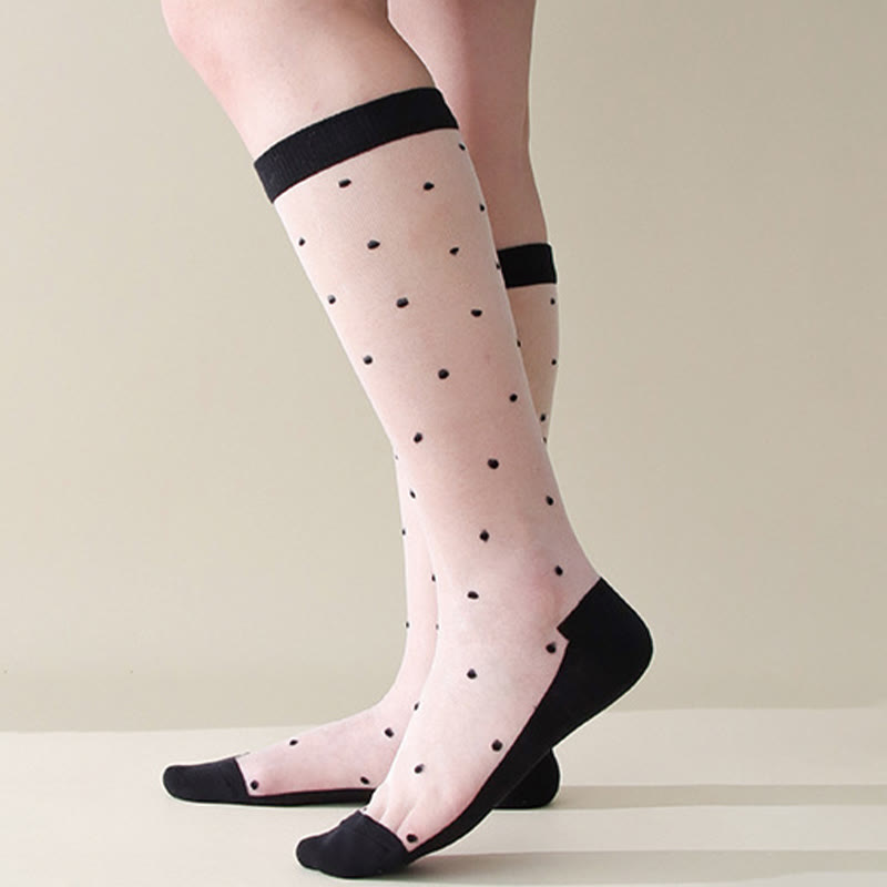 Chaussettes à pois mignons (5 paires) - Pois - EU36-40 (US3-7) - image 2