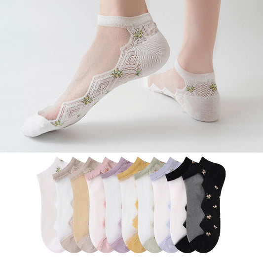 Chaussettes à imprimé pétales (10 paires) - image 0