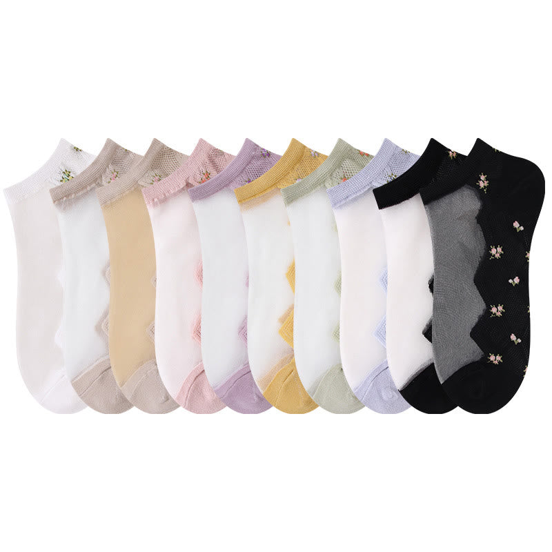 Chaussettes à imprimé pétales (10 paires) - Multicolore - EU36-40 (US3-7) - image 19