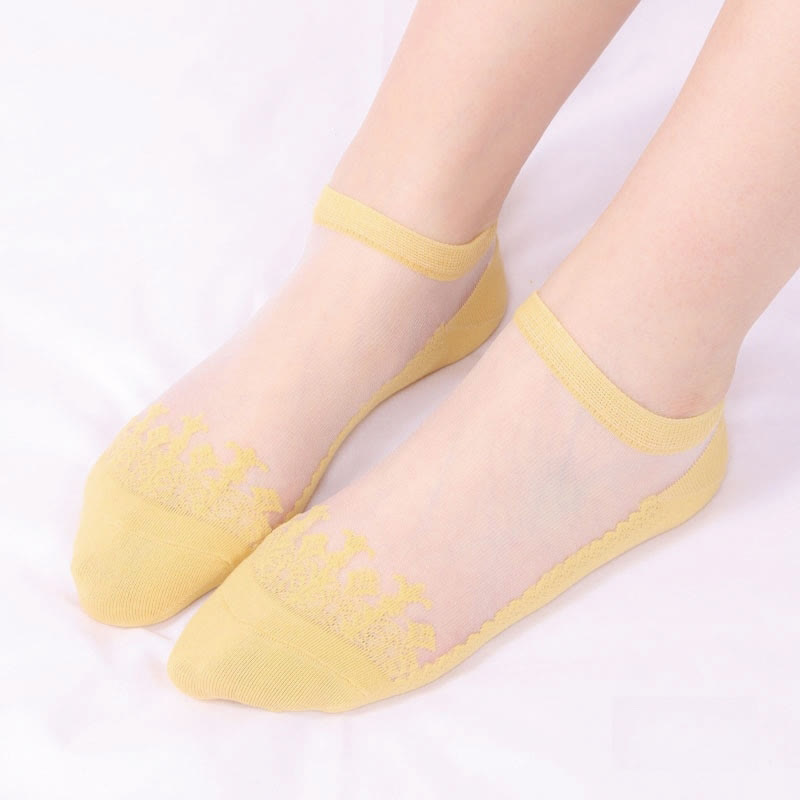 Chaussettes transparentes Jacquard (6 paires) - Jaune - EU36-40 (US3-7) - image 14