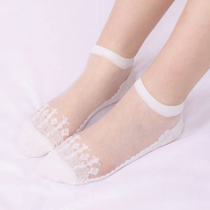Chaussettes transparentes Jacquard (6 paires) - Blanc - EU36-40 (US3-7) - image 2