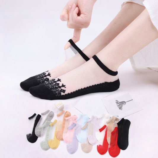 Chaussettes transparentes Jacquard (6 paires) - Multicolore (12 paires) - EU36-40 (US3-7) - image 0