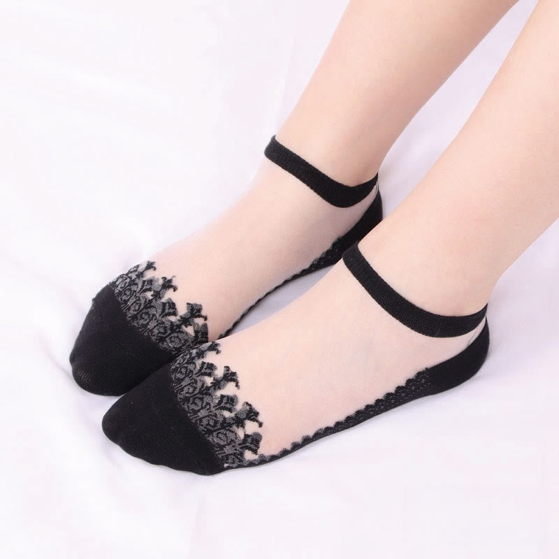 Chaussettes transparentes Jacquard (6 paires) - image 4