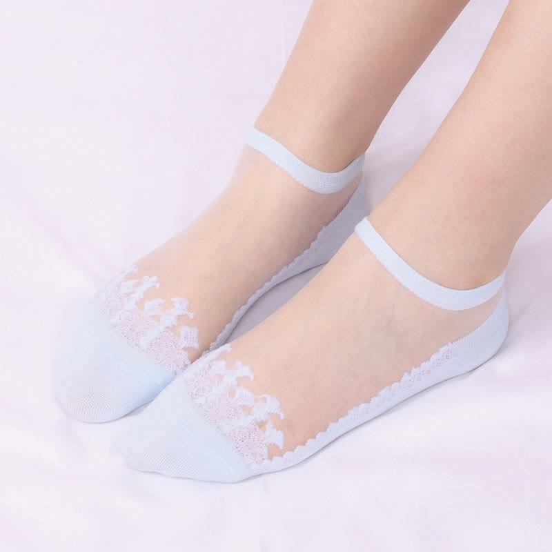 Chaussettes transparentes Jacquard (6 paires) - Bleu - EU36-40 (US3-7) - image 10