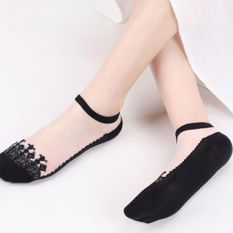 Chaussettes transparentes Jacquard (6 paires) - Nu - EU36-40 (US3-7) - image 6