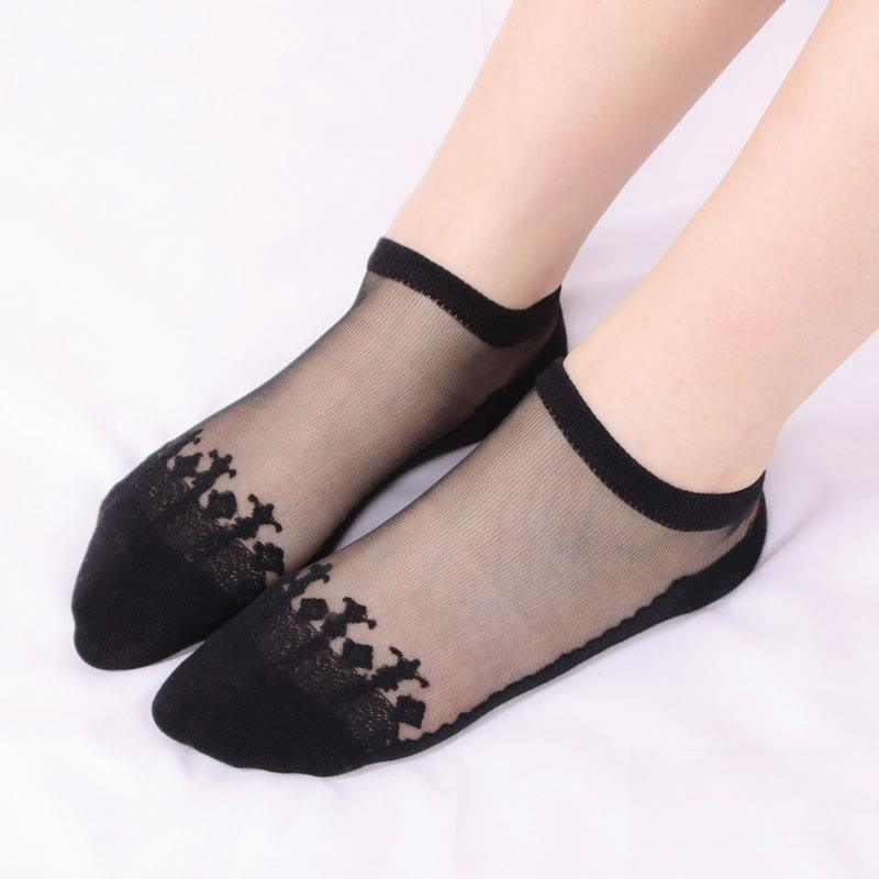 Chaussettes transparentes Jacquard (6 paires) - Noir - EU36-40 (US3-7) - image 12