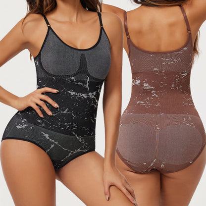 Body gainant sans coutures à imprimé texturé et rehausseur de hanches