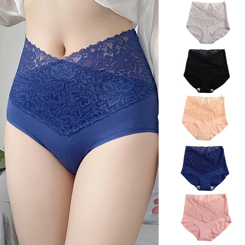 Culotte gainante taille haute en dentelle (lot de 3)