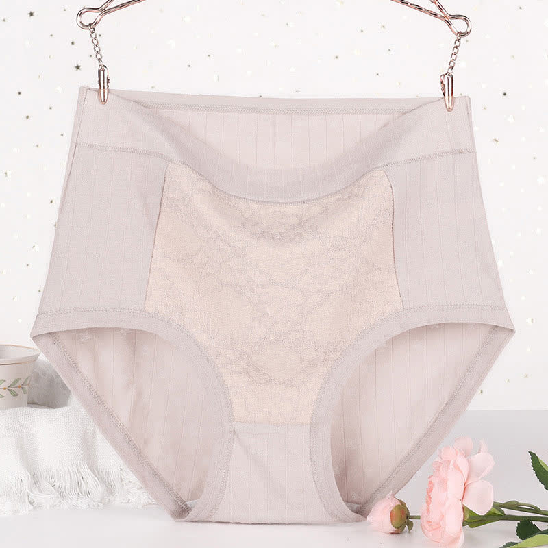 Culotte taille haute en coton et dentelle florale (lot de 3)