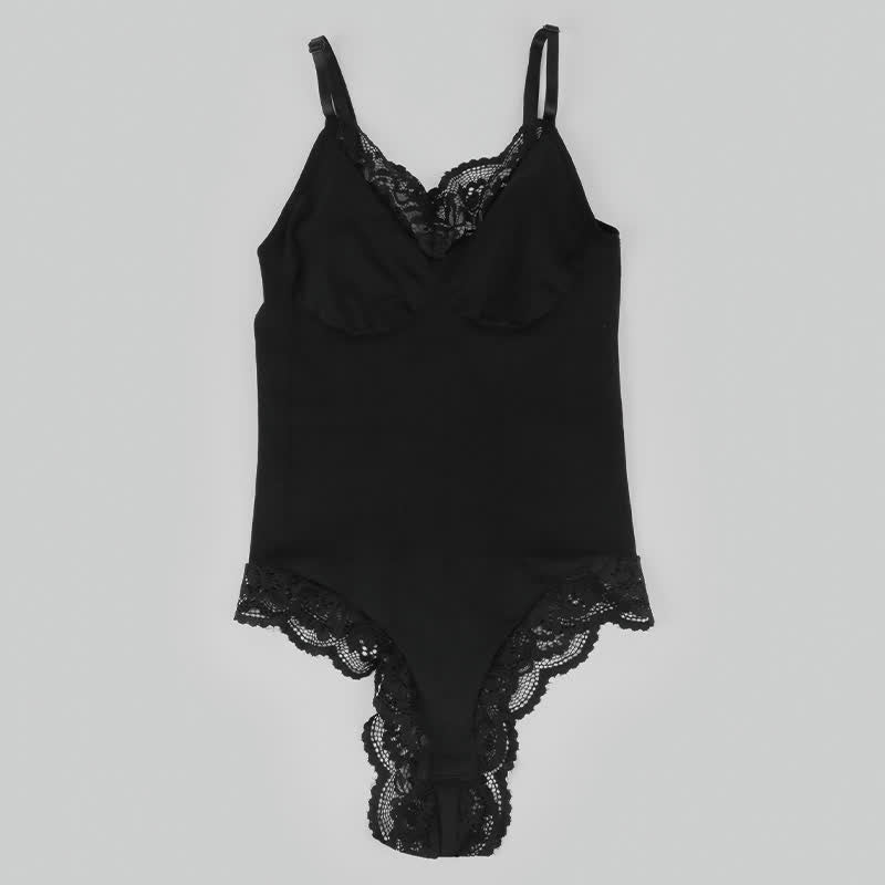 Body gainant en dentelle de couleur unie