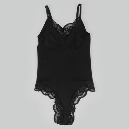 Body gainant en dentelle de couleur unie