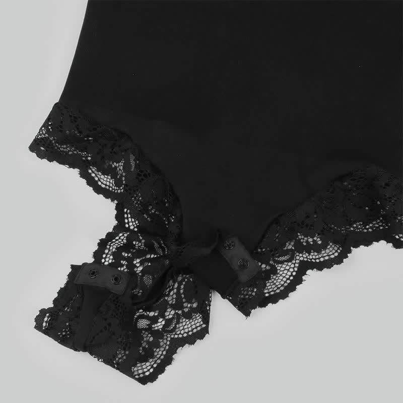 Body gainant en dentelle de couleur unie