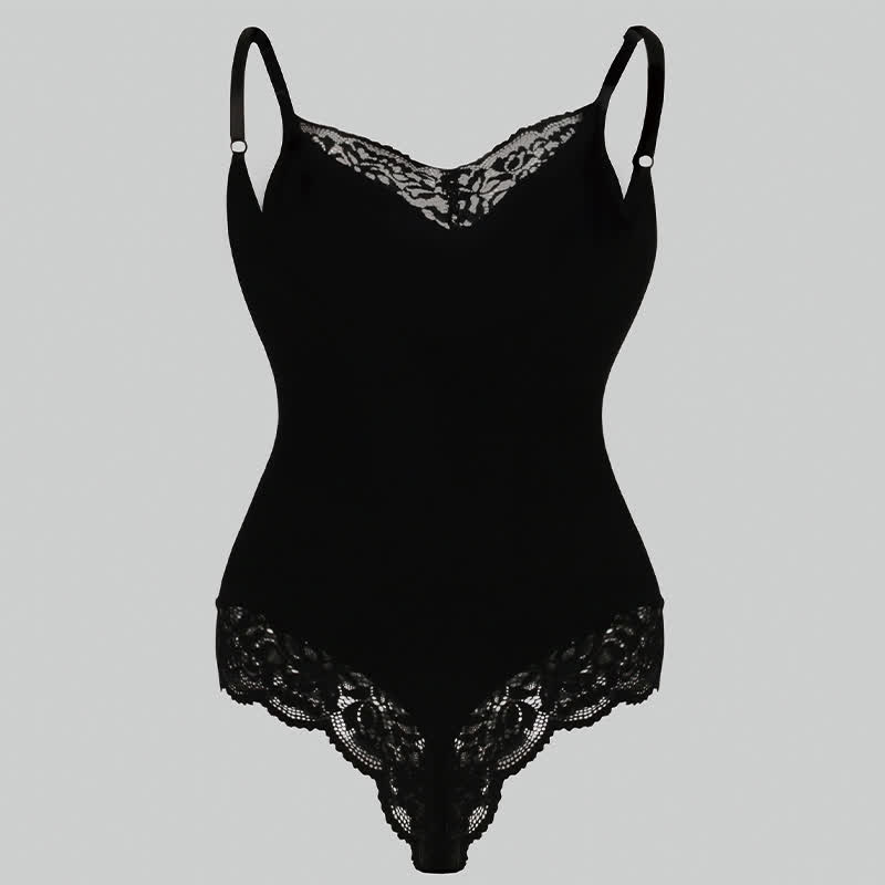 Body gainant en dentelle de couleur unie
